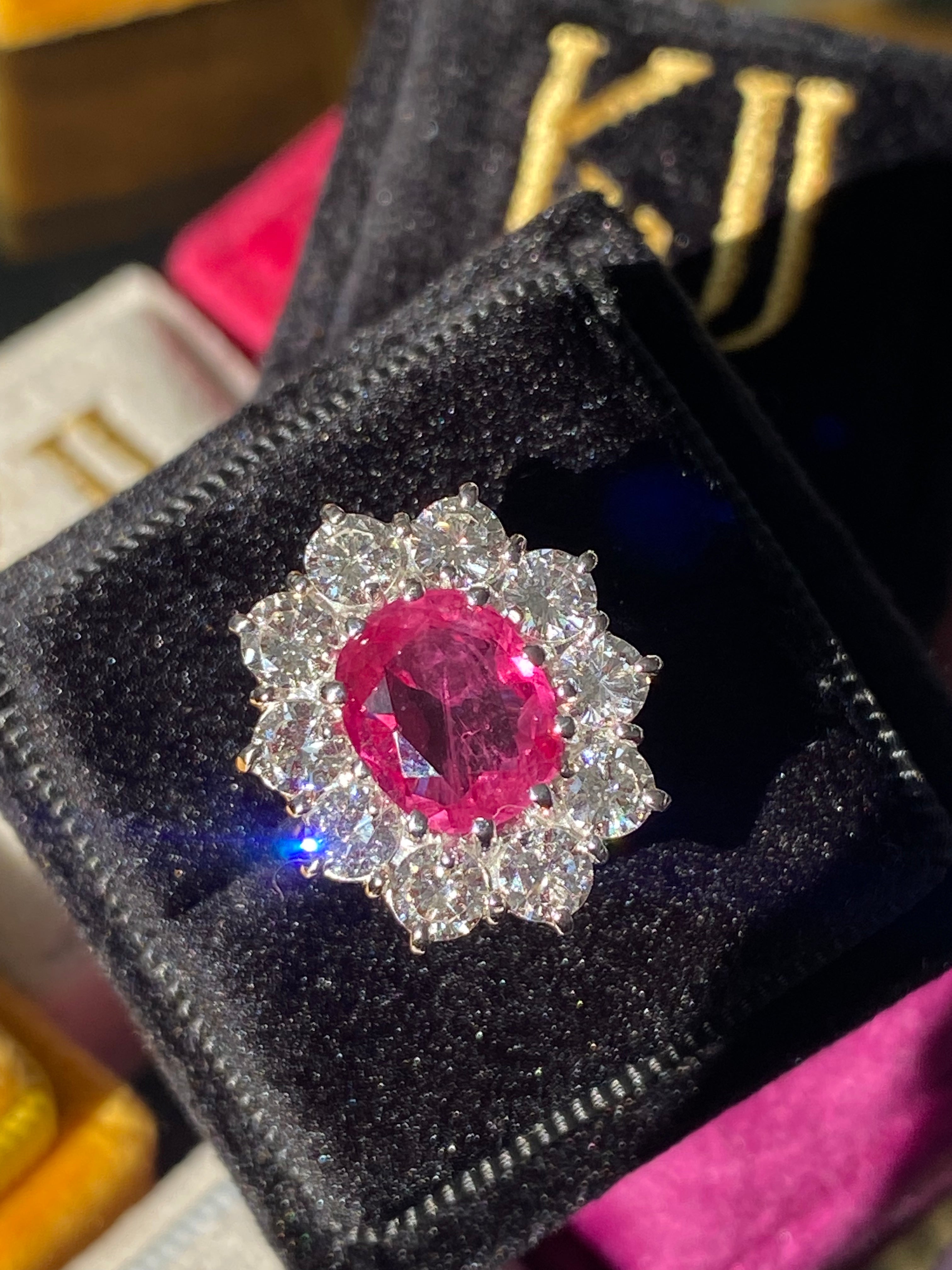 Daisy Buchanan 14k Gold, Champagne Diamond and Ruby Ring : Museum of Jewelry